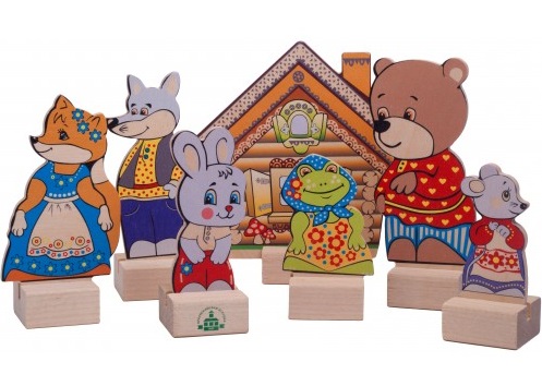 Набор деревянных игрушек Персонажи сказки Теремок