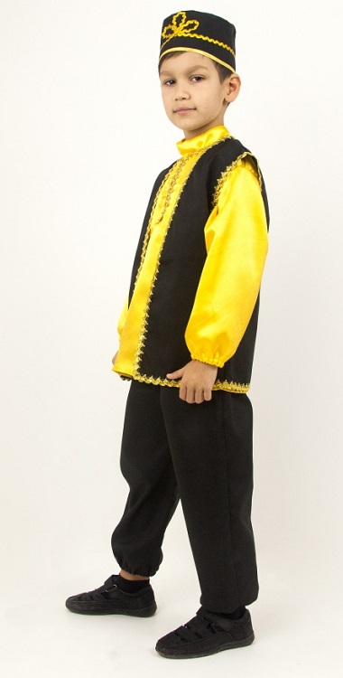 Русский народный костюм для мальчика, рубаха + картуз, р-р 28, рост 98-104 см