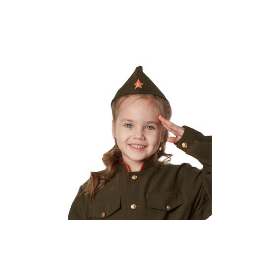 Пилотка детская БЕЖЕВАЯ со звездой